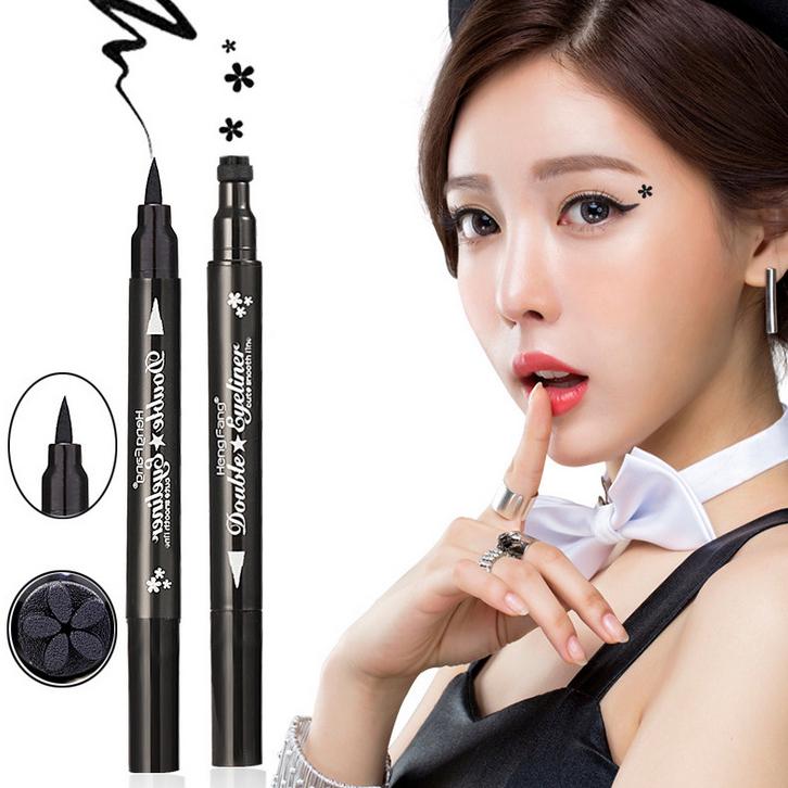1 шт. с 2 сторонами модный черный водостойкий жидкий карандаш для глаз в форме звезды в форме сердца с точечным штампом для татуировки