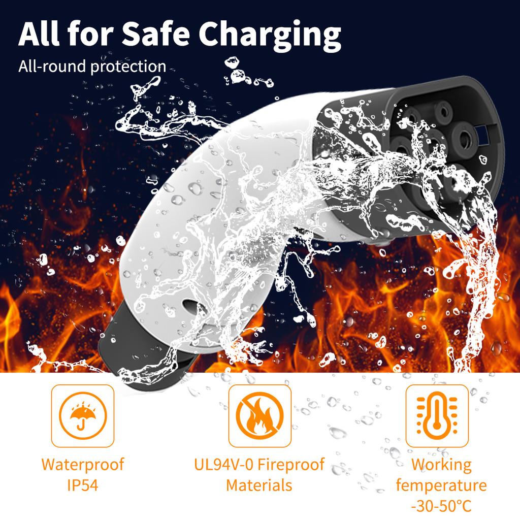 WUFEN 7KW GBT To NACS Adapter 32A 220V For Tesla Electric Vehicle Charging Connector Portable GBT to Tesla EV Charger Adapter