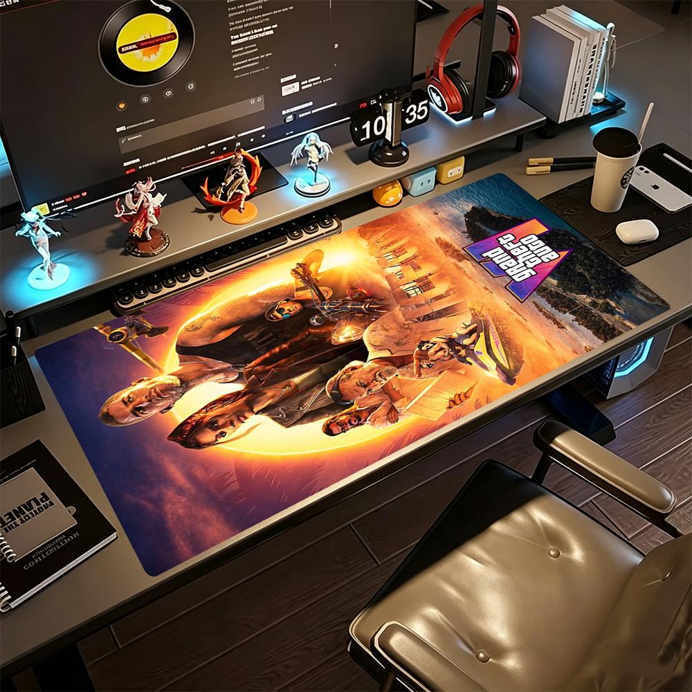 Gta Large Mouse Pad Keyboard Mat Office Mouse Mats Non-Slip Rubber Base Computer Desk Office Decoration Accessory