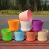 2Pcs Flower Pot Colorful Round Large Mouth PP Drainage Holes Plant Container With Saucer Lightweight Thick Nursery Pot