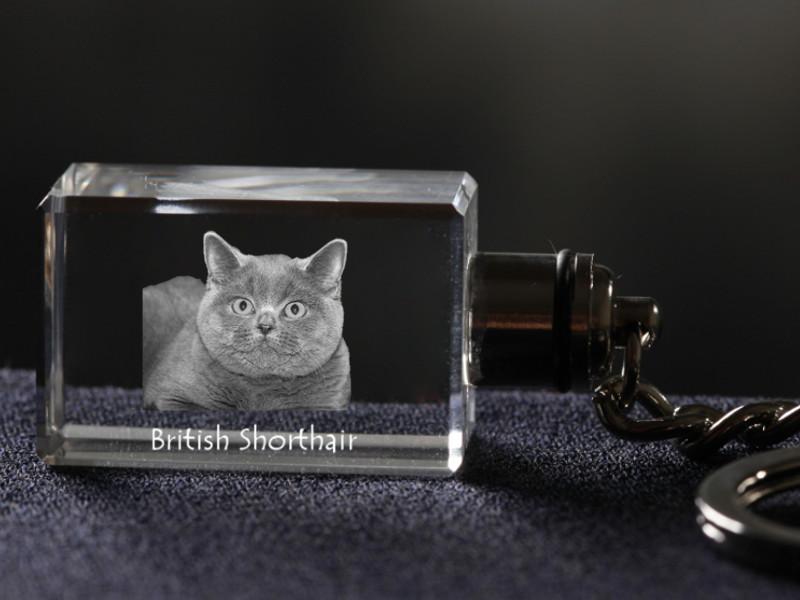 Британская короткошерстная - хрустальный кулон с фотографией кошки, светящийся кулон, уникальный подарок от бренда Art-Dog