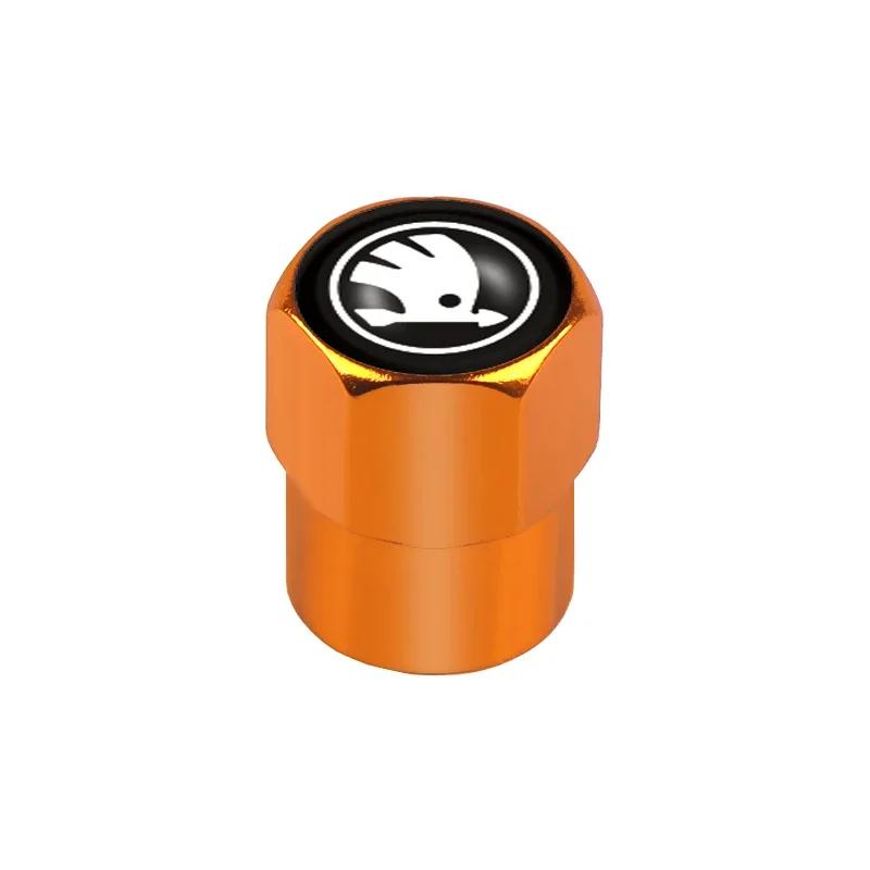 Car Sticker 2025 Hot 4pcs Car Wheel Tire Valve Caps Stem Case For Skoda Octavia Fabia Rapid Yeti Superb Octavia A5 A7 VRS S Embl