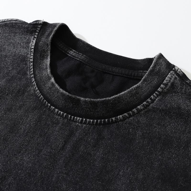 Футболка уличная с рисунком с обеих сторон, черная, стираная, хлопковая, унисекс, большого размера, с длинными рукавами