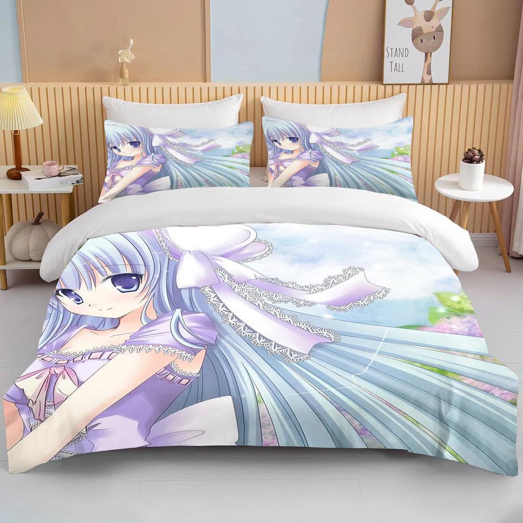 Это Аниме Красота King Size Двуспальная Кровать Комплект Постельного Белья Микрофибра Или Полиэстер Пододеяльник Комплект Одеяло Комплект