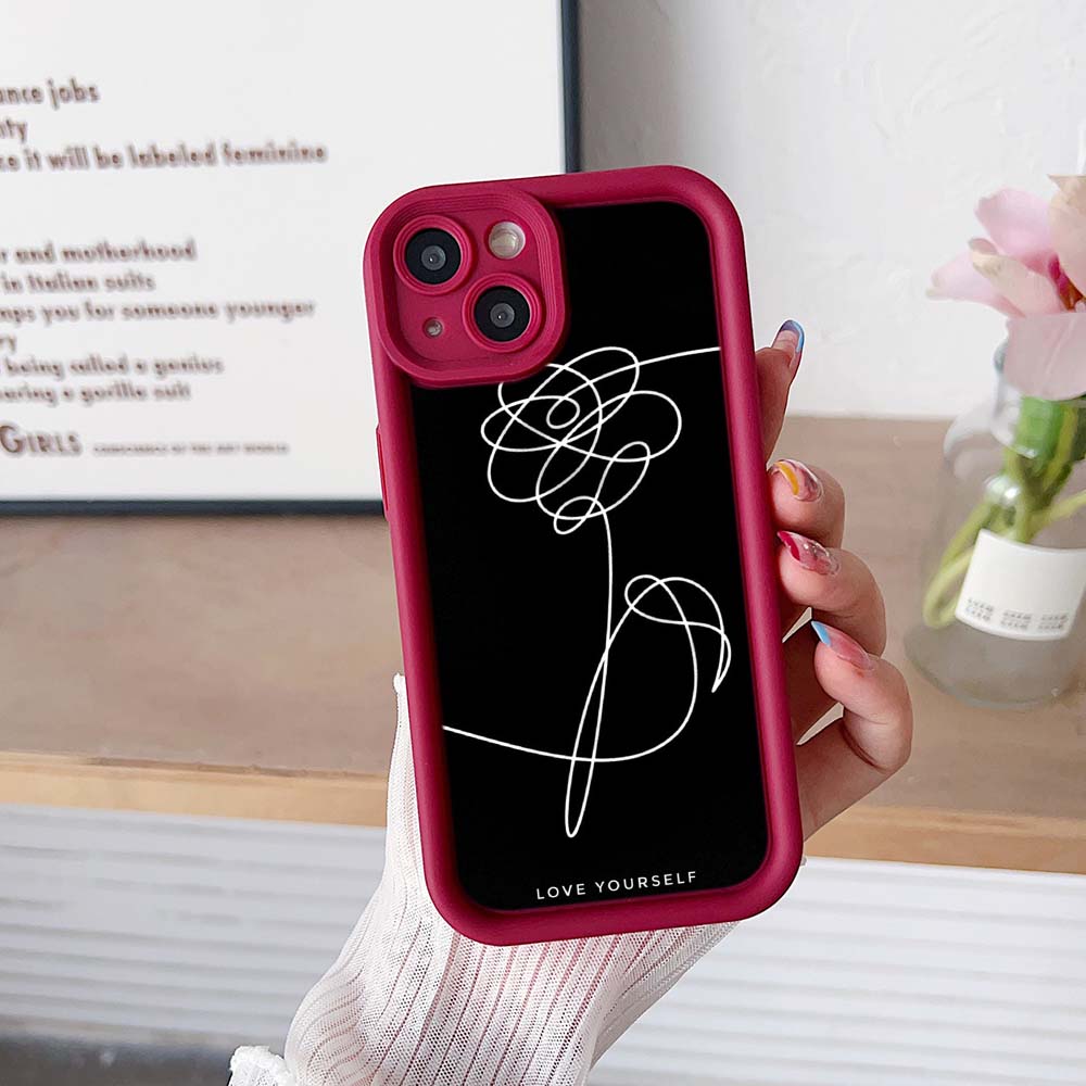 Sky Eye Ladder Phone Case for iPhone 15 14 13 12 11 Samsung A14 A15 A25 A24 S23 FE Huawei Honor 90 Angel Eye Soft Cover A18 Love Yourself Flower Art