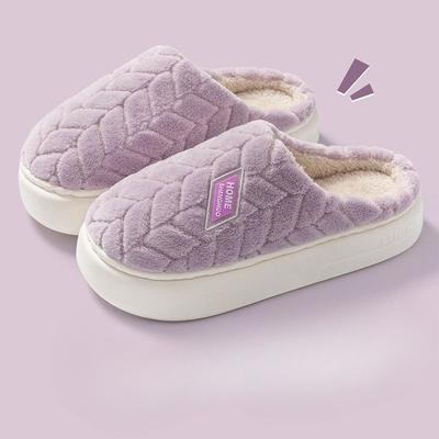 Новые флисовые тапочки, женские плюшевые домашние нескользящие утолщенные теплые хлопковые туфли