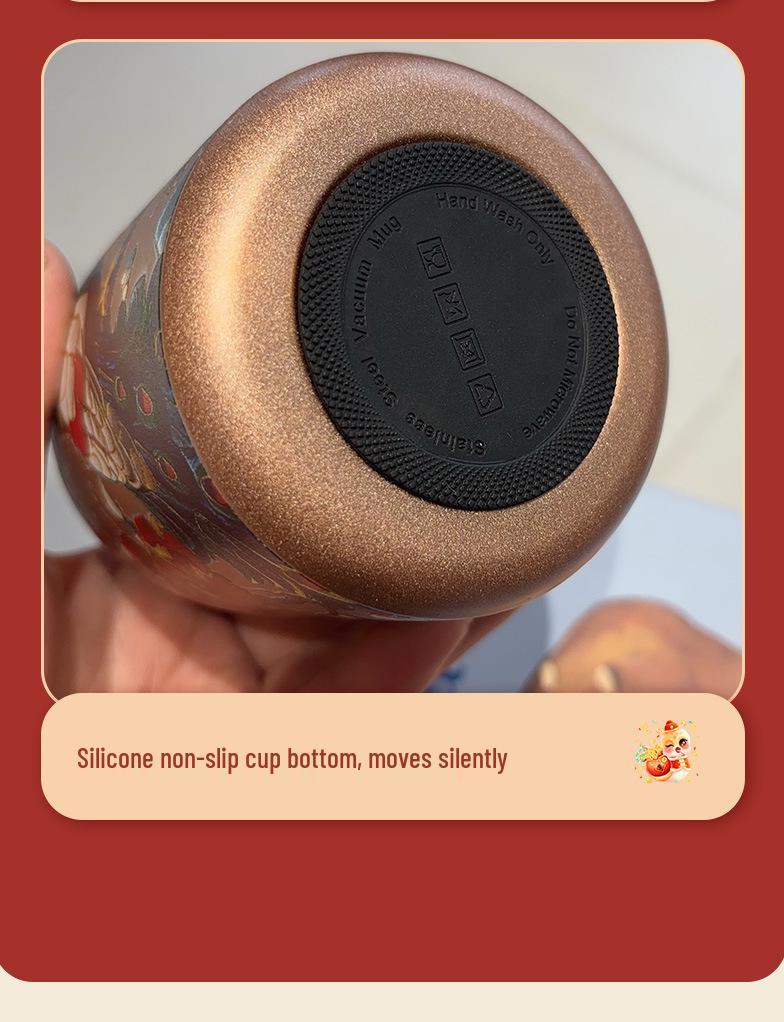 Элегантная ретро золотая чашка-термос с бабочкой и павлином - креативный подарок для дам