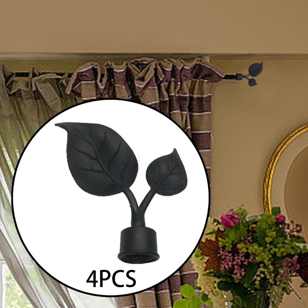 4 Piece Curtain Finials, End Caps for Rods, Rod Decorative Finials