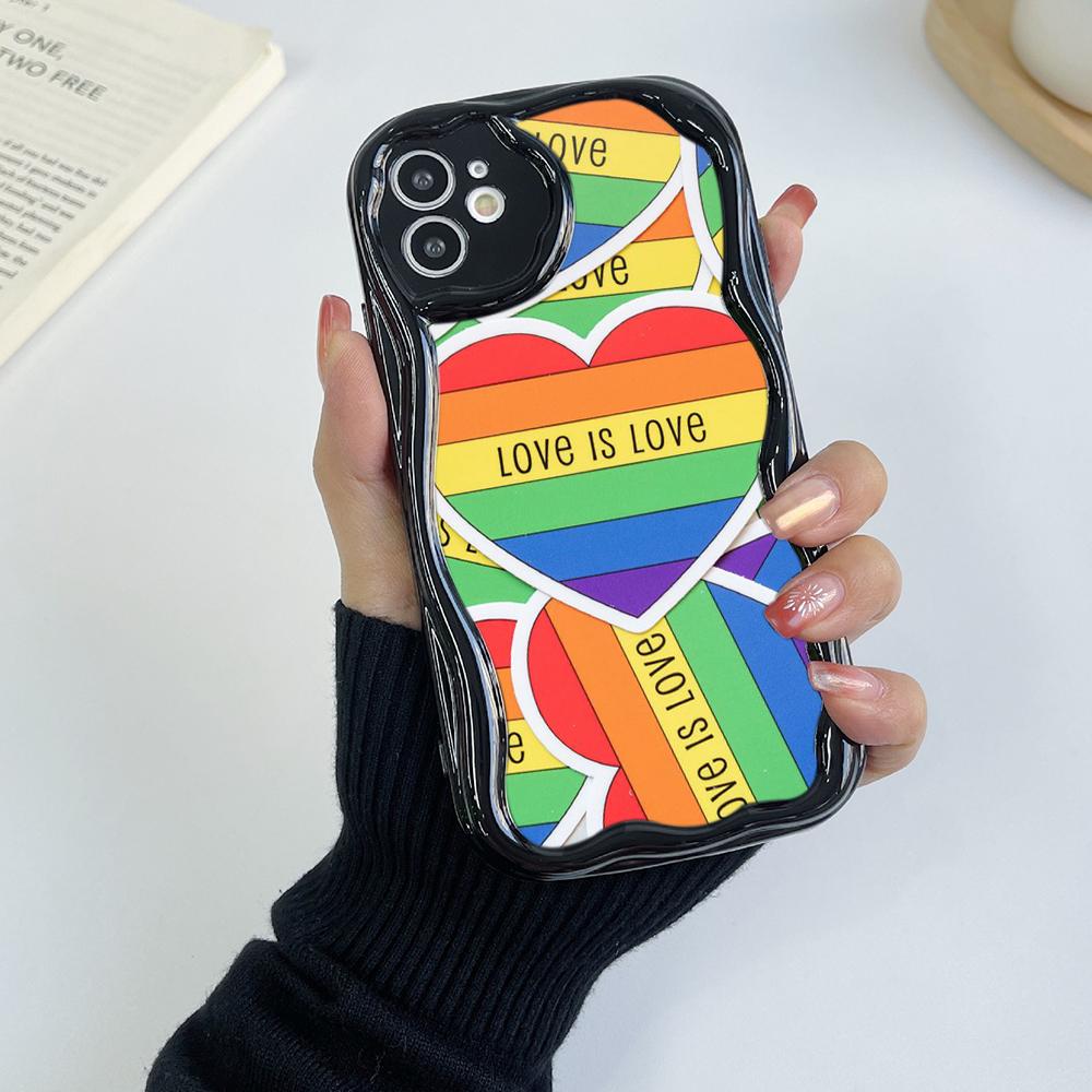 Ae93 Радужный художественный дизайн защитные чехлы для телефонов Apple iPhone 16 15 14 13 Pro Max 11 12 mini XR 7 8 6s Plus XS Max SE Wave TPU задняя крышка