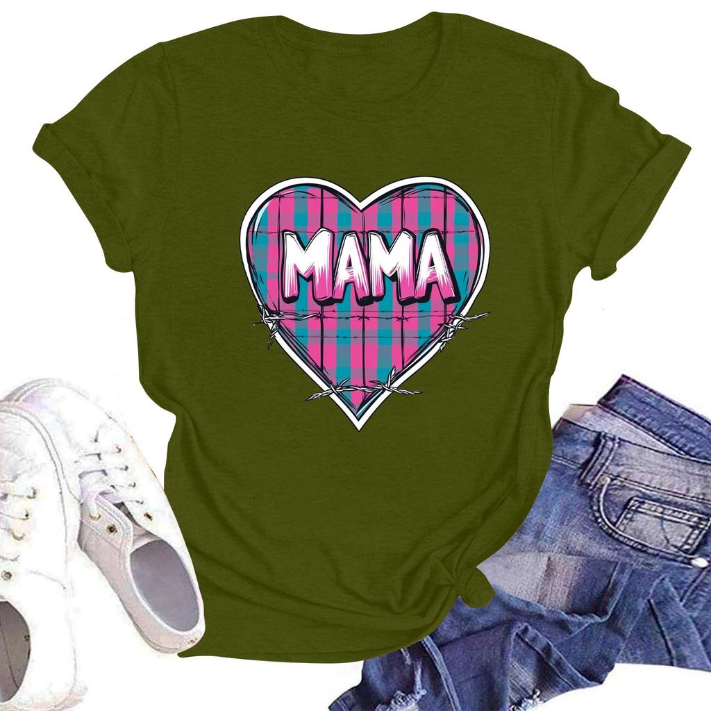 Женская повседневная футболка с круглым вырезом и короткими рукавами с принтом