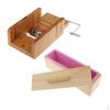 1 Piece Wood Soap Cutting Slicer Beveler & Pink Silicone Rectangle Shaped with a Wooden Box