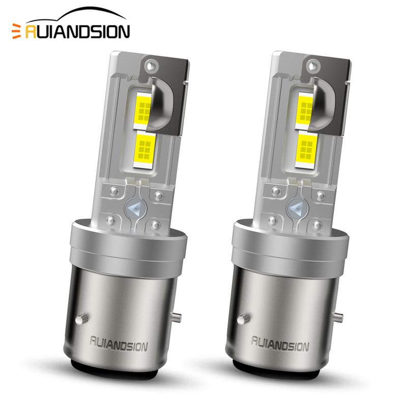 BA20D LED Headlight Bulbs 6000K 4000LM Super Bright Fog Light Kit BA21D H6 12-18V Motorcycle Lighting Waterproof IP65 2Pcs