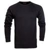 Solid Color Logo Embroidered Fleece Long Sleeve Sweatshirt Men Tops Black 860195-010