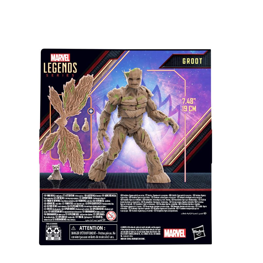 Hasbro MARVEL Marvel Legends Series Guardians of the Galaxy, размер 6 дюймов, для детей от 4 лет и старше F6482 Оригинальный продукт Groot, Vol.3 (15 см) фигура,