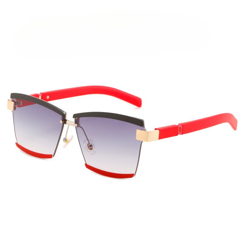 Солнцезащитные очки без оправы квадратные женские вдохновленные разноцветные модные оттенки винтажные очки