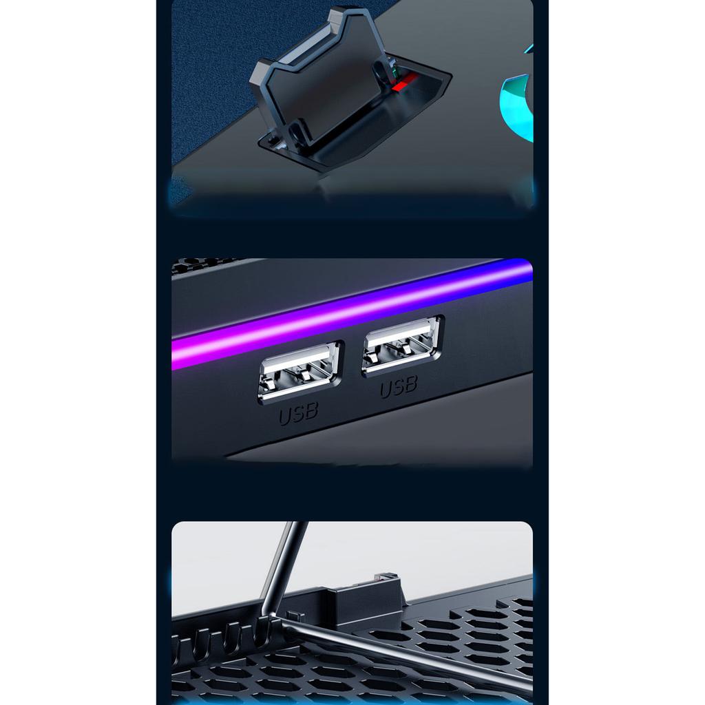 Лучший в линейке кулер для ноутбука с 14-ядерной системой охлаждения Turbo Cooling, идеально подходящий для игр, со светодиодной подсветкой RGB и эргономичным дизайном