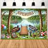 Beach fishing 7x5 feet polyester background cloth - Perfect for birthday partiesXY