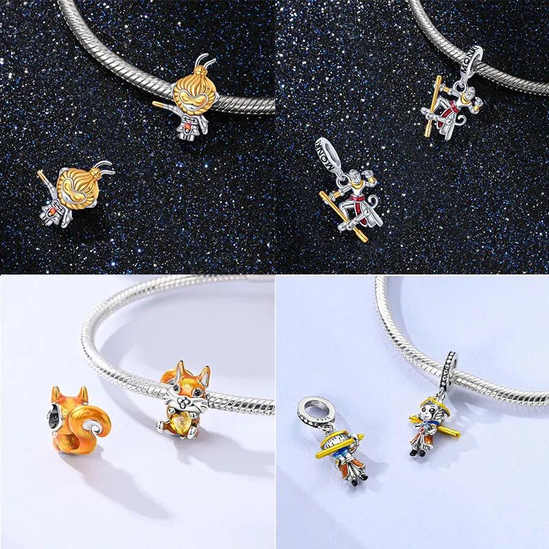 Exquisite Copper Little Monkey Embracing Red Heart Pendant Fit Bracelet Necklaces Party Pairing With Handmade Gifts