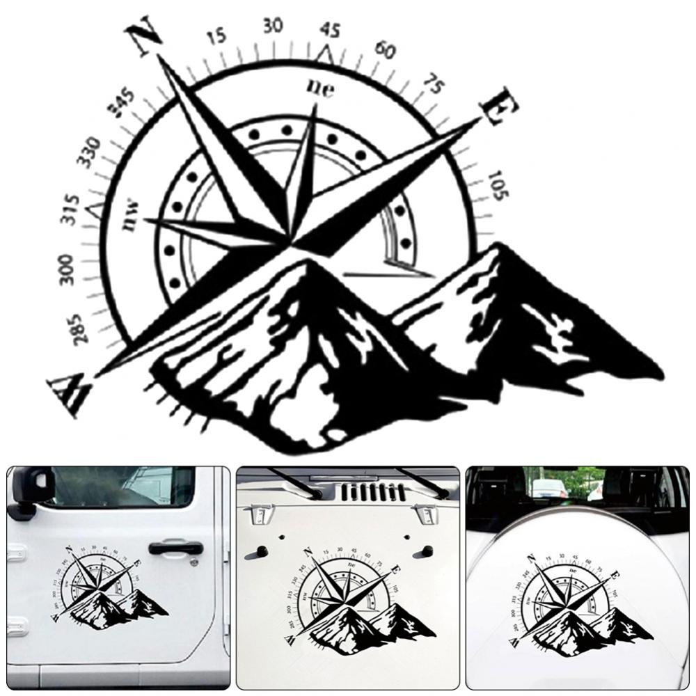 Sticker Self-adhesive Decor Decal Compass Pattern Car Door Body Vehicle Styling Decor