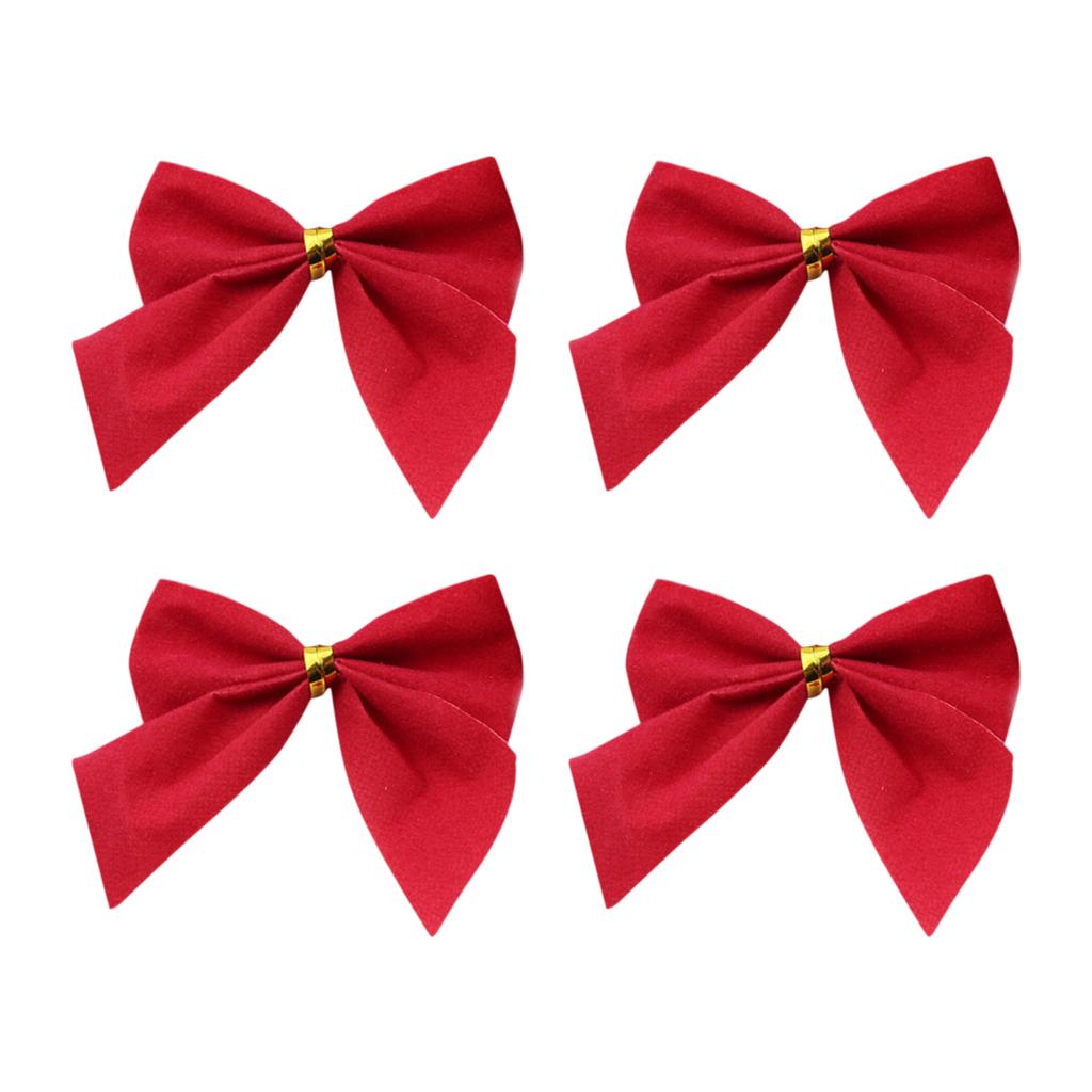 12pcs Christmas Bow Decorations, Fabric Christmas Tree Ornaments