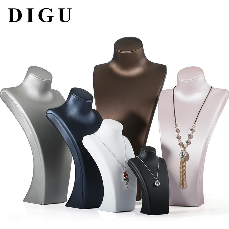 Blue Mannequin Neck Display Stand for Jewelry and Pendant Storage