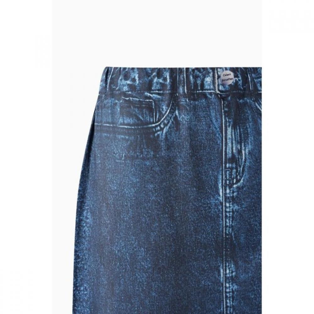 Benetton Denim Printed Banding Skirt Bask92631