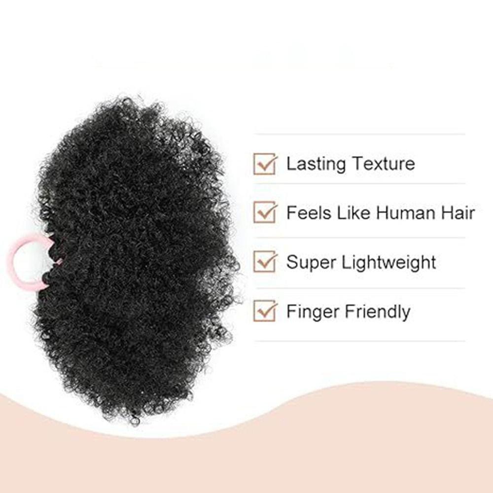 2 шт. Черный Мини Афро Кудрявые Кудрявые Волосы Пучок Эластичный Афро Пышный Конский Хвост Завязка Для Маленьких Девочек