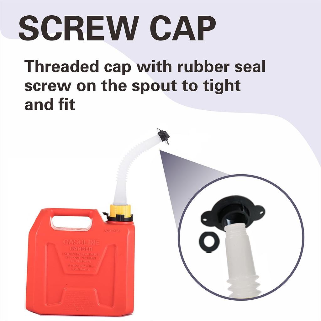 6 Pack Gas Can Spout Replacement Old Style with Pour Nozzle Vent Cap Drill Bit Gaskets Screw Cap Universal fit Most of Fuel Water Container 1 2 5 10