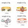 Anime Demon Slayer Ring Kimetsu No Yaiba Kamado Tanjirou Inspired Adjustable Ring For Fans Cosplay Props Jewelry Gift