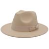 European And American Style Jazz Hat Big Brim Hat Fashion Bow Flat Brim Hat Men And Women Woolen Felt Hat