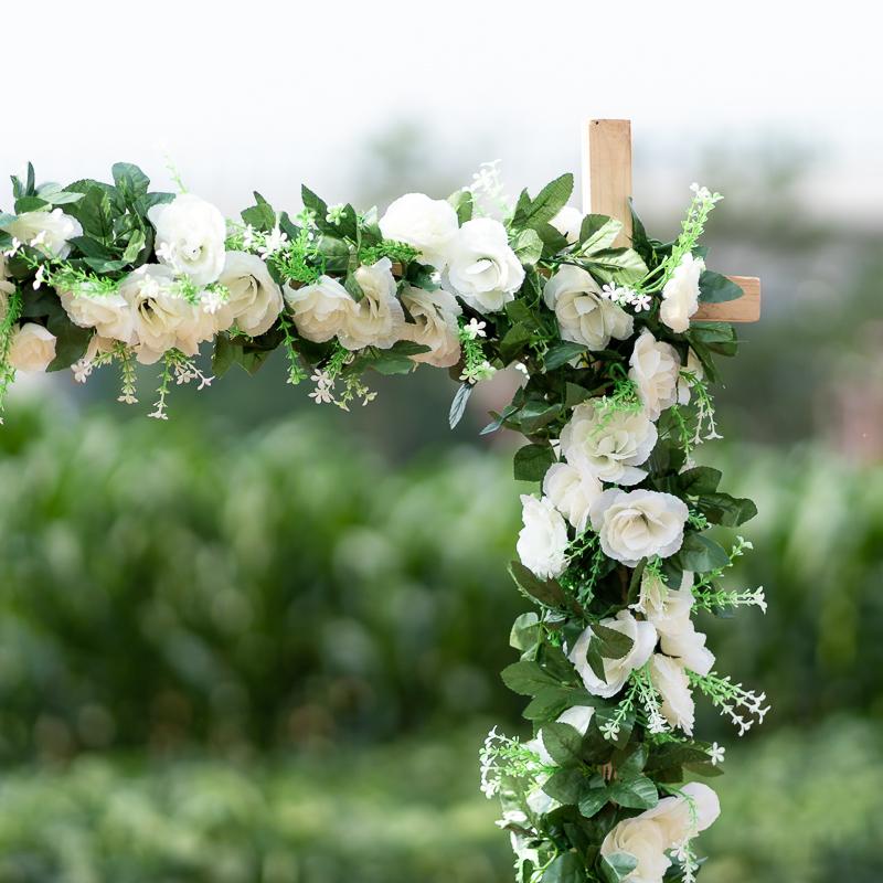2Pcs 2.2M Artificial White Flower Fake Rose Hanging Vines Plants Leaves Artificials Garland Flowers Wedding Party Decoration