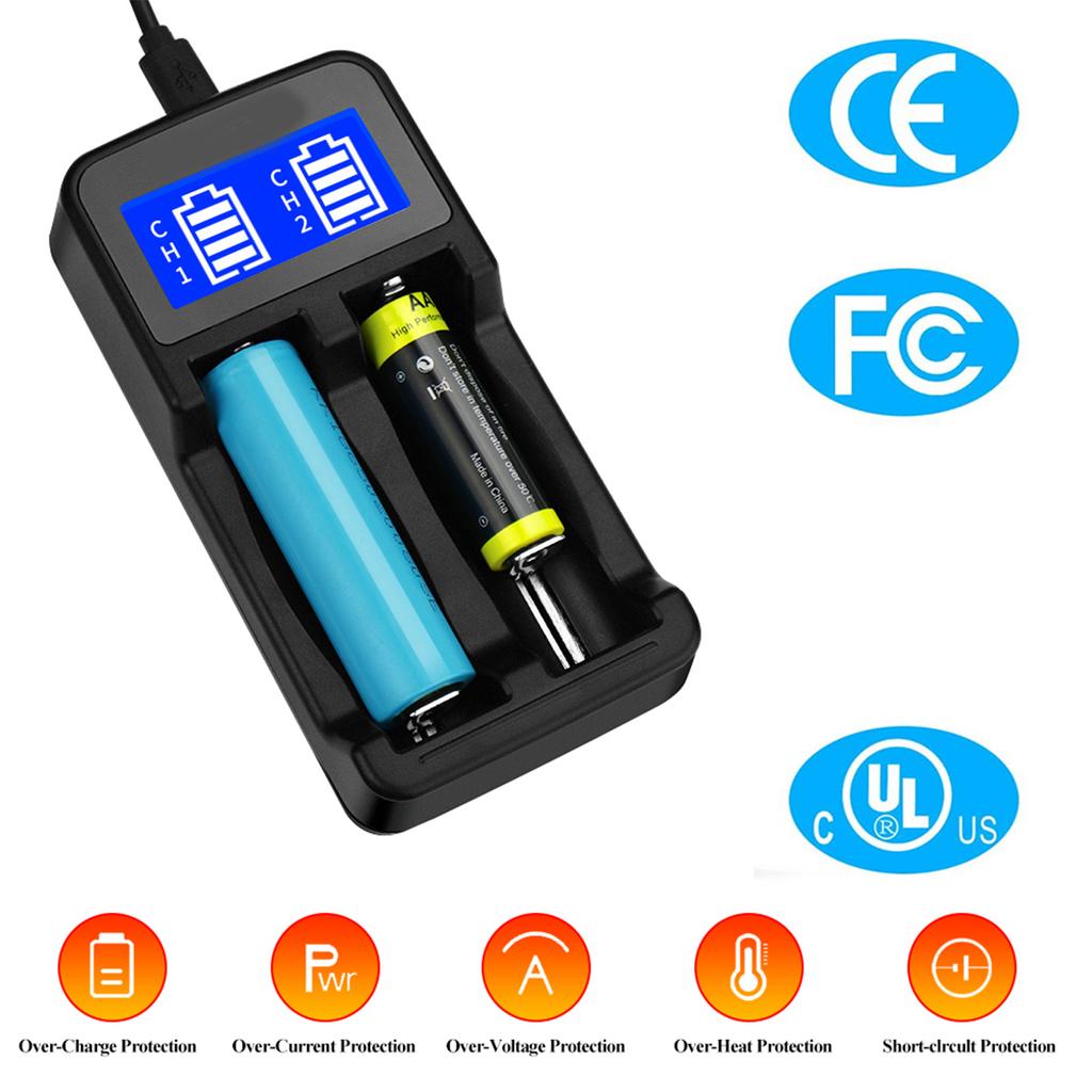 Универсальное интеллектуальное USB зарядное устройство для аккумуляторов с ЖК-дисплеем для 18650 18500 18490 18350 17670 17500 16340 RCR123 14500 аккумуляторов