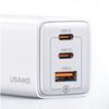 Ładowarka sieciowa 65W USAMS GaN Power Delivery 2xUSB-C/USB Biała