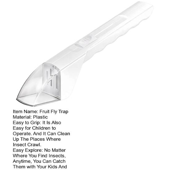 Ловушка для фруктовых мух для летающих насекомых, эргономичная, простая в использовании, быстросъемная вакуумная ловушка с длинным ведром и щеткой для пауков, тараканов, жуков, муравьев