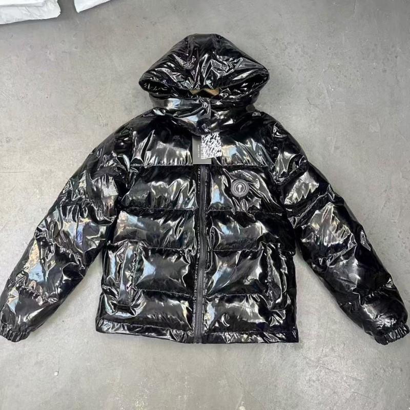 Trapstar Классическая Маленькая Черная Плотная Хлопковая Куртка Съемный Капюшон Унисекс Уличная Одежда Зимнее Пальто