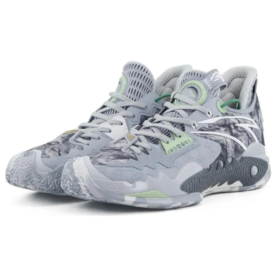 Anta Shock Wave 5 'Wake Up' (Unisex) Grey / Grey / Green Basketball Shoes 112341106 1