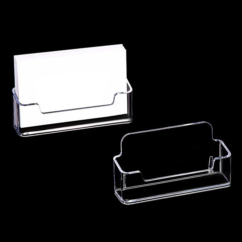 1Pc Clear Desk Shelf Box Storage Display Stand Acrylic Plastic Transparent Desktop Bussiness Card Holder Place Card Holder