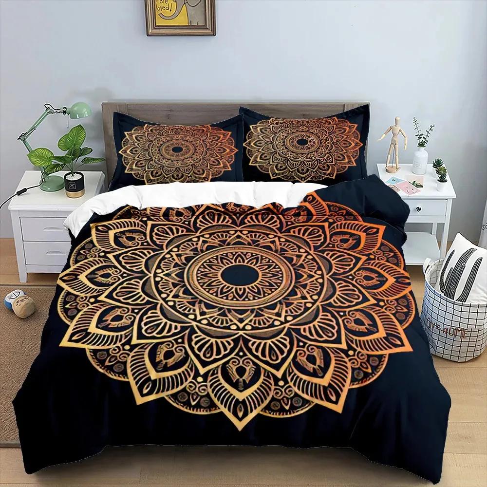 Комплект постельного белья Mandala King Queen Twin Full Size Moon Sun Eye Boho Chic Floral полиэстеровый комплект постельного белья для мальчиков