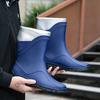 Мужские непромокаемые сапоги, нескользящая обувь для воды с короткой трубкой, водонепроницаемая износостойкая рабочая резиновая обувь со средней трубкой для мытья автомобиля