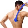 2-In-1 Men Back Shaver with Silicone Long Handle Bath Shower Body Back Scrubber Hair Trimmer Ergonomic Manual Wet Dry Hair Remover Tools