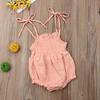 Newborn Baby Girl Clothes Sleeveless Solid Color Strap Romper Jumpsuit One Pieces Outfits Sunsuit Clothes