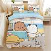 Мультяшный пододеяльник с медведем пандой, милый комплект постельного белья с медведем Бубу Дуду, мягкий полиэстер с 3D цифровой печатью, пододеяльник и наволочка