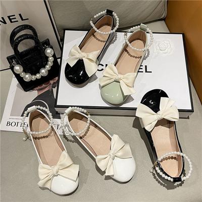 2024 Butterfly Sweet Fairy Style Single Shoes Женские летние новые плоские туфли Pearl Universal