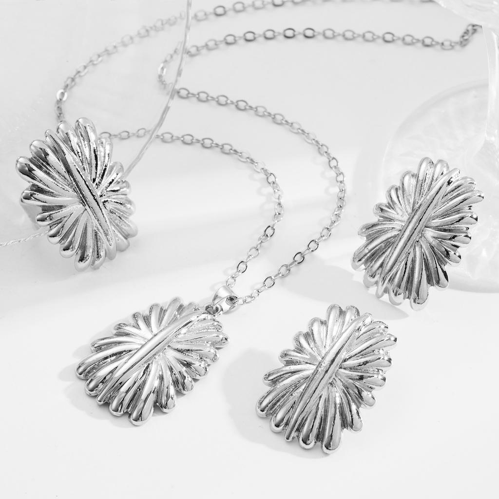 Европейская и американская мода прямоугольные серьги-линии, ожерелья, кольца, трендовые персонализированные универсальные геометрические украшения