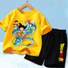 2026 Hot Anime Cool Goku Dragon Ball Z Boys CosPlay Short Sleeve Shorts with Pocket Beach Pants Breathable T-shirt Kids Suit