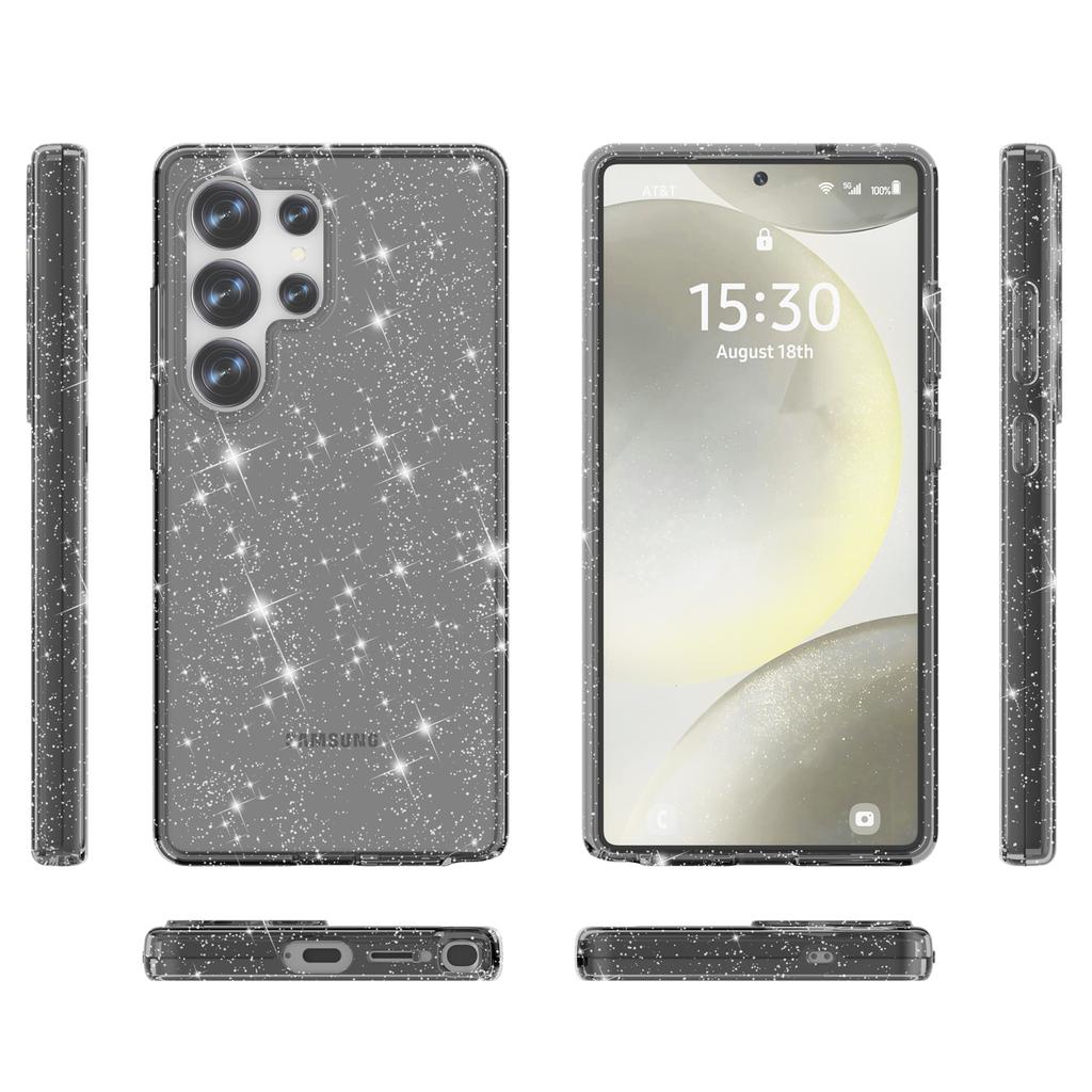 Чехол для Samsung Galaxy S25 Ultra, устойчивый к царапинам, из ПК+ТПУ, с блестками, чехол для телефона