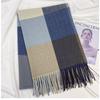 Women's Cashmere Scarf Green Plaid Vintage Winter Korean Thick Warm Long Tassel Shawl Neck Christmas Gift Fashion Accessories