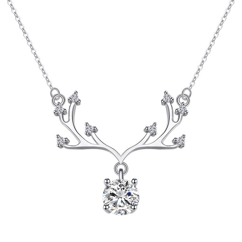 Ты - ожерелье для японской и корейской студентки, подвеска в виде маленького рога лося, цепочка на ключицу, цепочка на шею