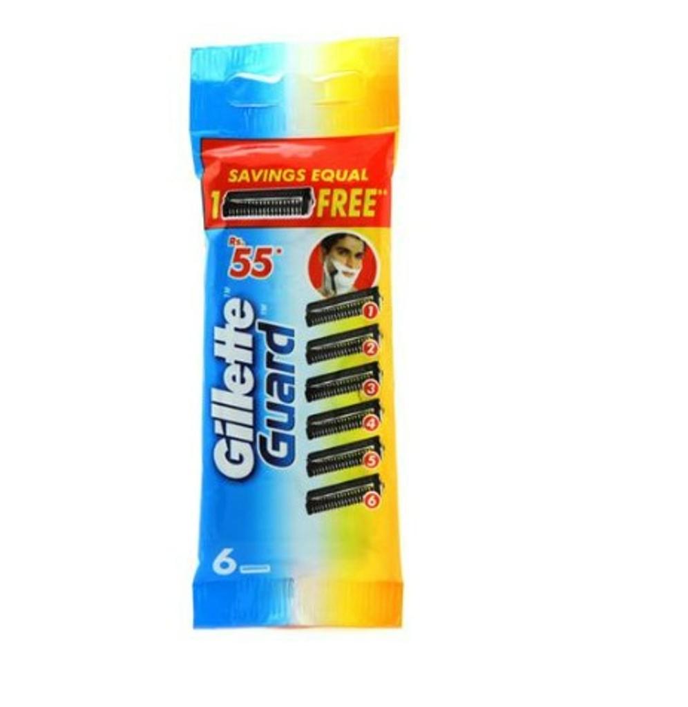 Gillette Guard Cartridge Single Blade With Razor (25Cartridge + 1 Razor Handle) Pack of 26 Items