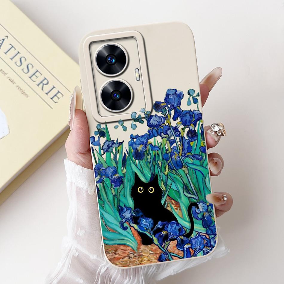 Для Realme C55 Элегантный Чехол из Мягкого Силикона с Печатью Для RealmeC55 Narzo N55 4G RMX3710 Защита Камеры Ударопрочные Чехлы для Телефона